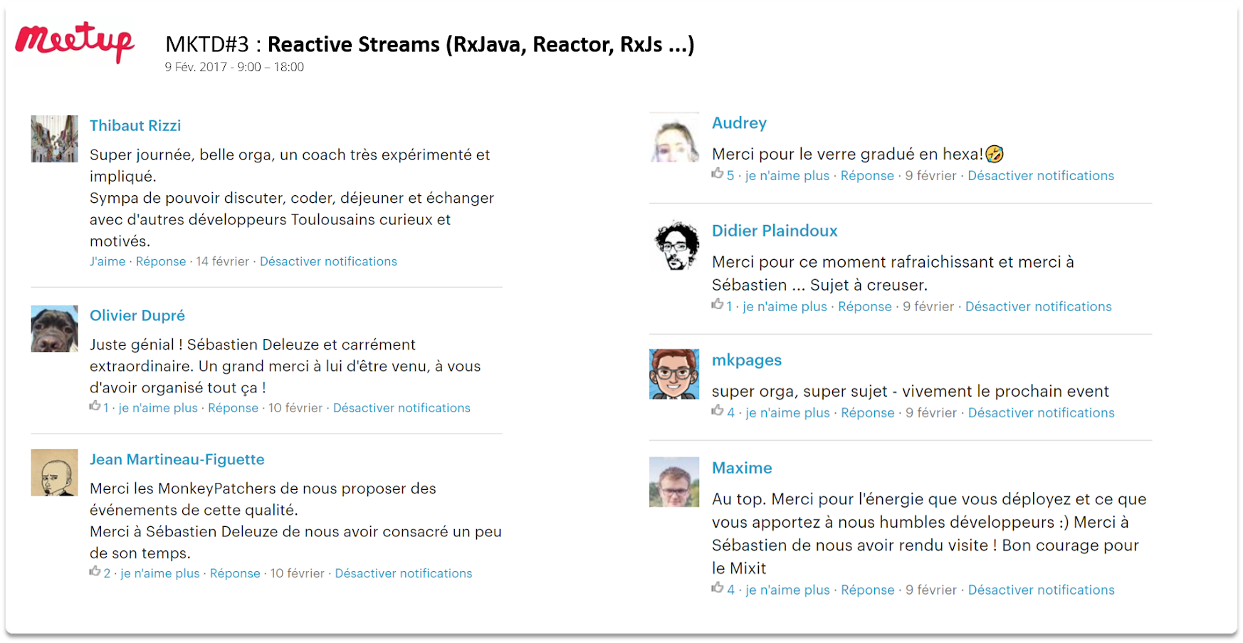 Meetup commentaires RxJava, Reactor